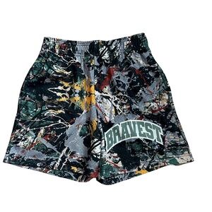 NWT Bravest Studios Multicolor "Paint Splatter" Abstract Print Mesh Lined Shorts